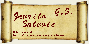 Gavrilo Salević vizit kartica